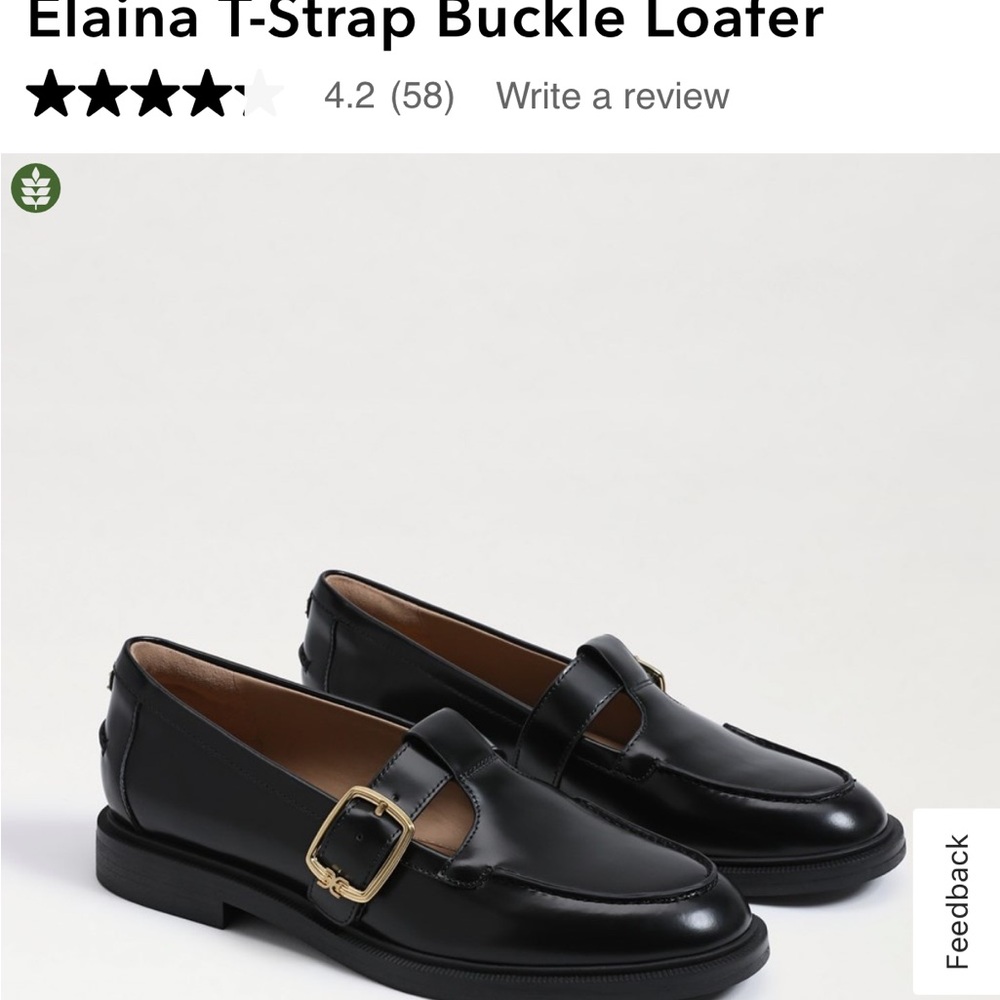 Sam Edelman Elaina Black T-Strap Buckle Loafer